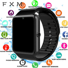 Load image into Gallery viewer, FXM Bluetooth Smart Watch Men for Iphone Phone for Huawei Samsung Android Support 2G SIM TF Card Camera Digital watch Men
