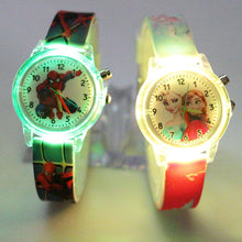 Load image into Gallery viewer, Princess Elsa Children Watches Spiderman Colorful Light Source Boys Watch Girls Kids Party Gift Clock Wrist Relogio Feminino
