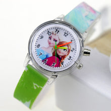 Load image into Gallery viewer, Princess Elsa Children Watches Spiderman Colorful Light Source Boys Watch Girls Kids Party Gift Clock Wrist Relogio Feminino
