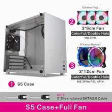 Load image into Gallery viewer, METALFISH S5 Aluminum Computer Case Gaming PC Chassis for microATX/itx 24.5*24.5CM mainboard/SFX power/135mm radiator mid tower
