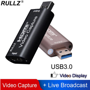 Rullz Video Capture Card USB 3.0 2.0 HDMI Video Grabber Record Box fr PS4 Game DVD Camcorder HD Camera Recording Live Streaming